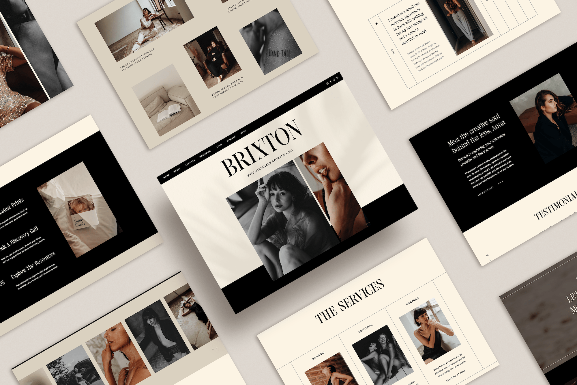 Brixton Showit Website Template scene