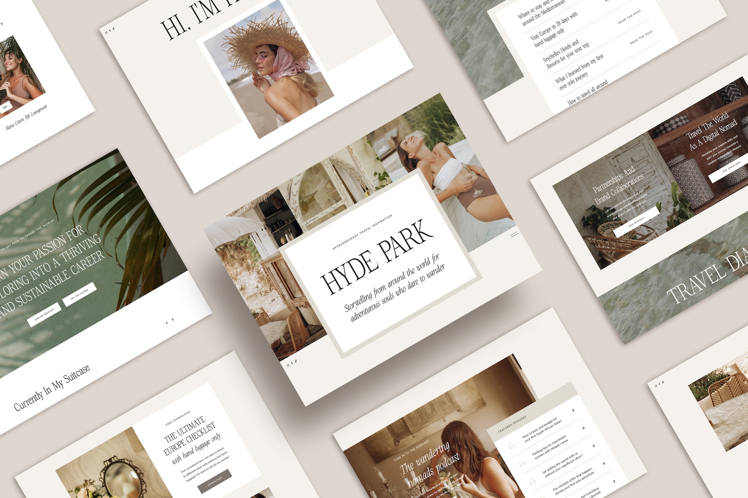 Hyde Park Showit Website Template scene