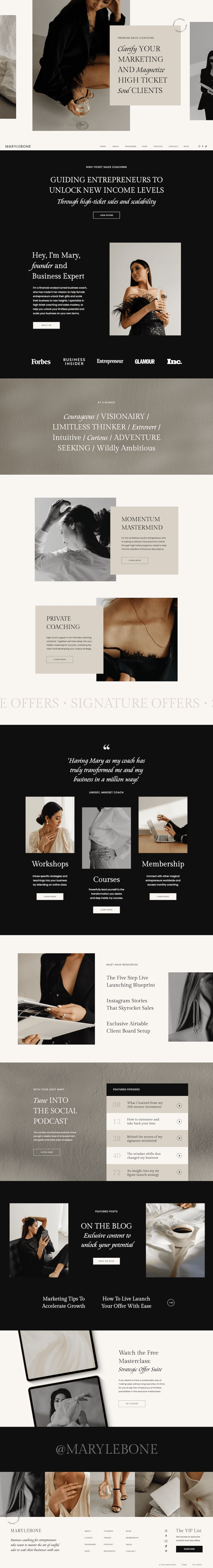 Marylebone Showit Website Template