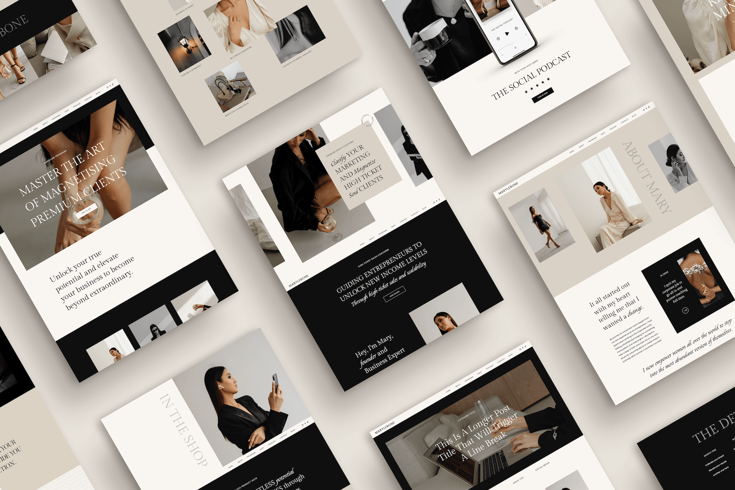 Marylebone Showit Website Template scene