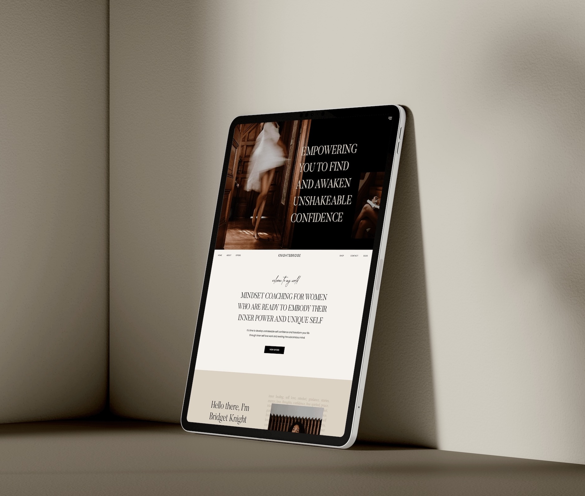 Knightsbridge Showit Website Template mockup