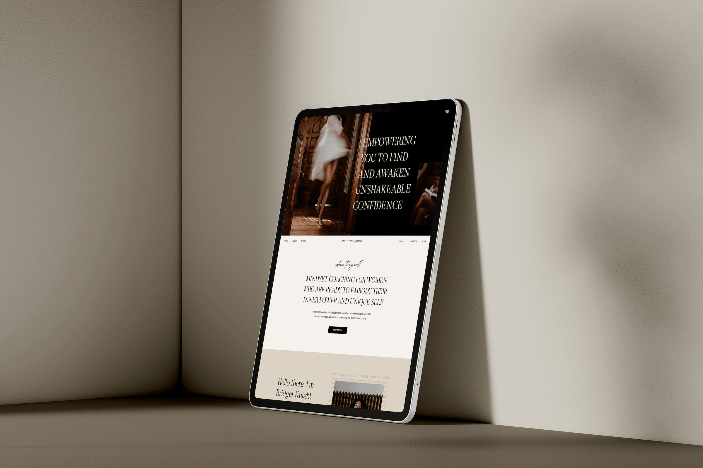Knightsbridge Showit Website Template mockup