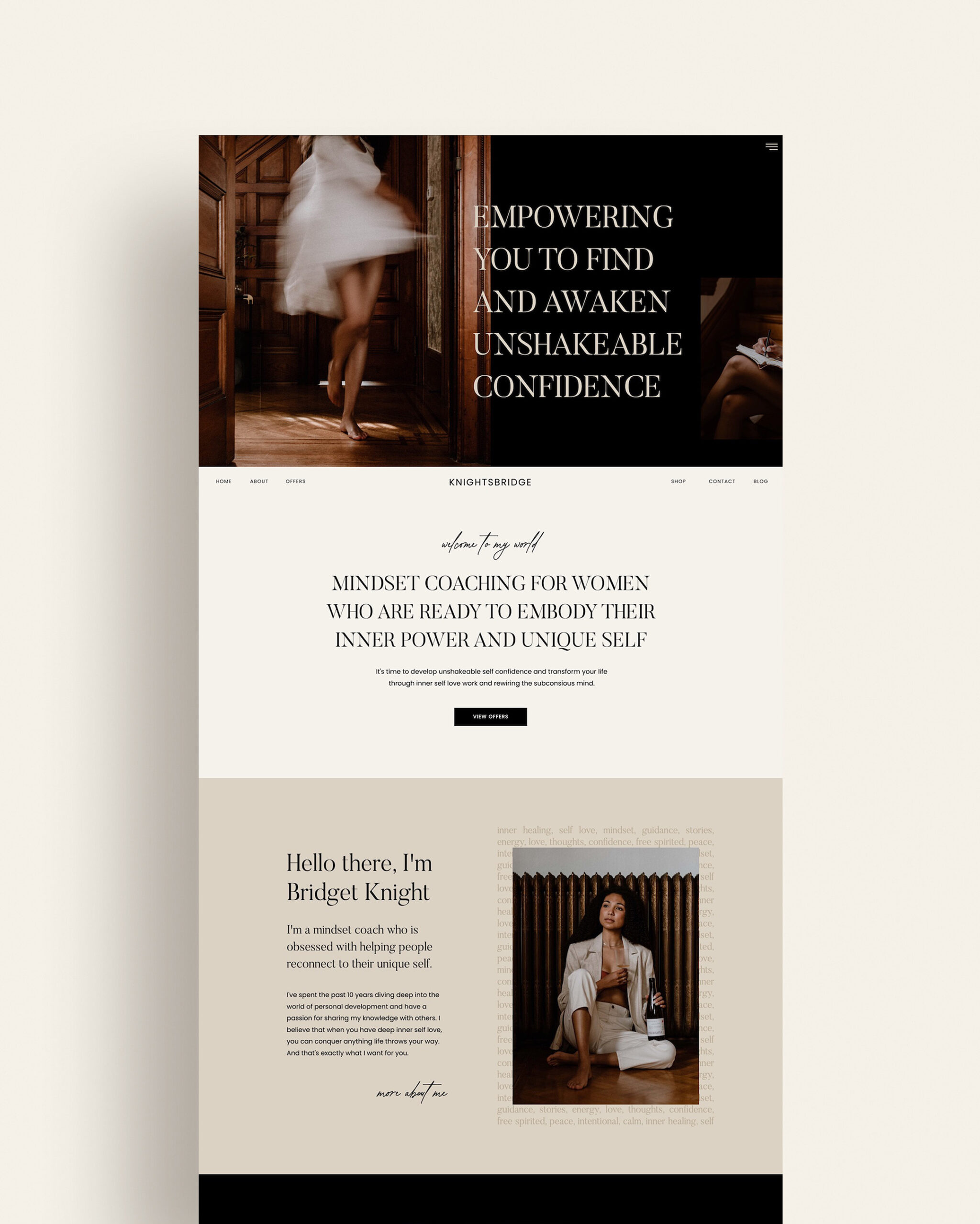 Showit website template for healers and coaches