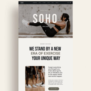 Showit website template for fitness professionals and workout studios