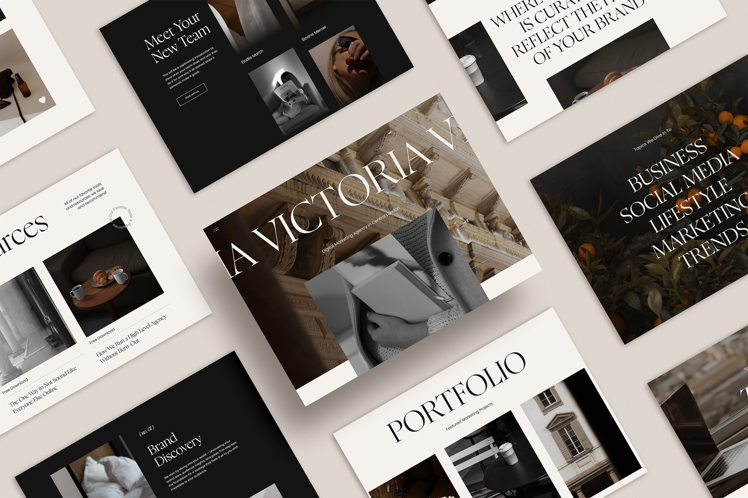 Victoria Showit Website Template scene