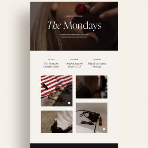 Showit template add on portfolio page