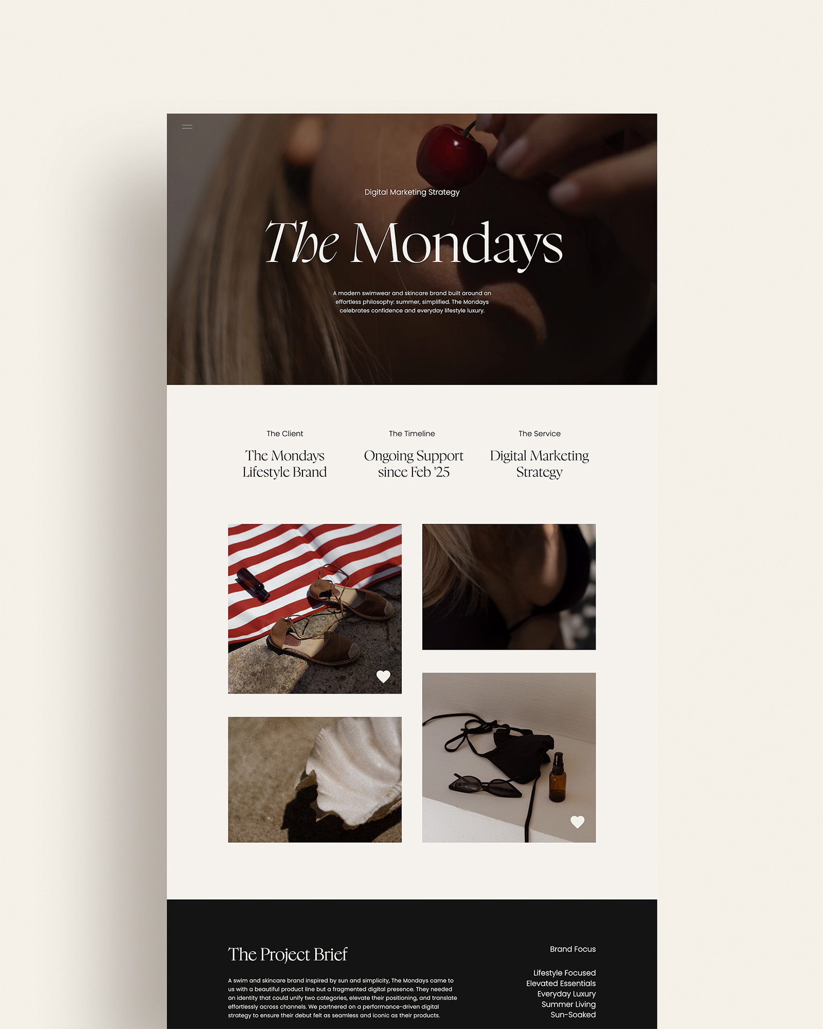 Showit template add on portfolio page