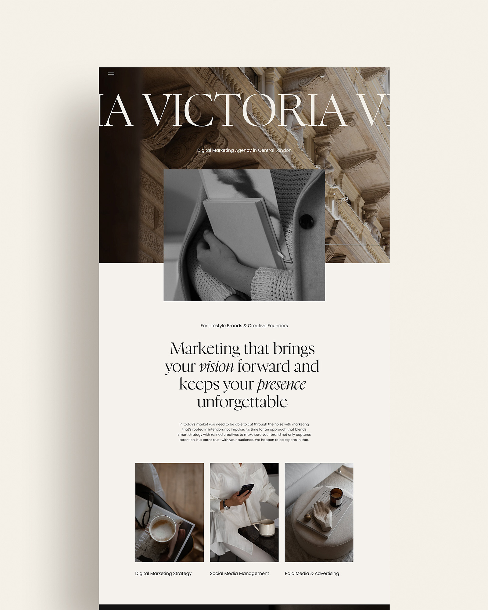 Victoria Showit Website Template for Digital Marketers