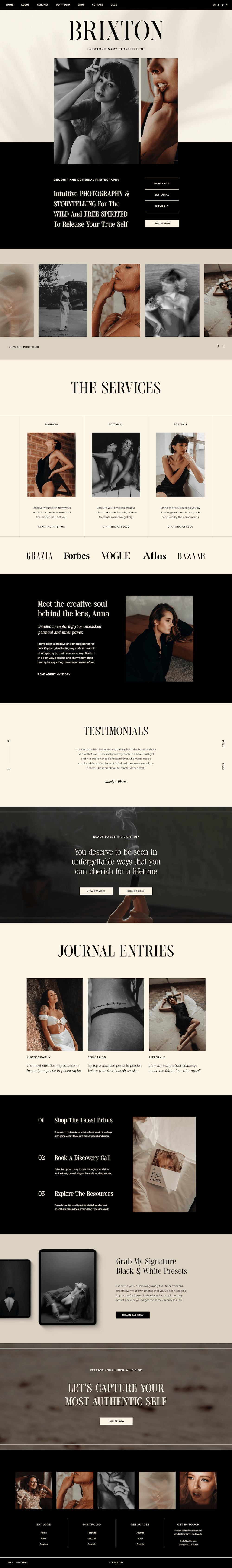 Brixton Showit Website Template