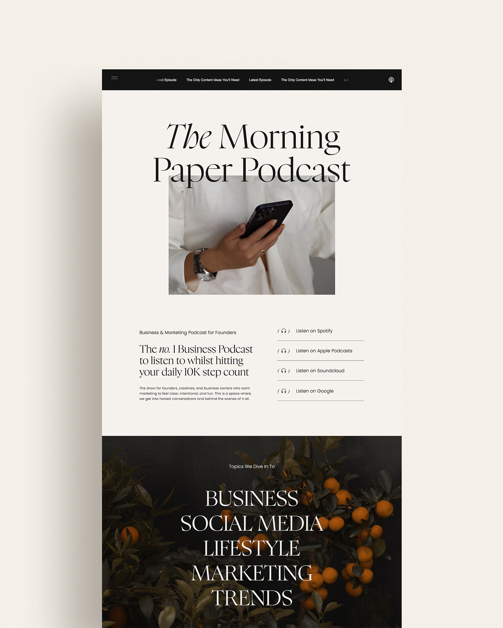 Victoria Podcast Page